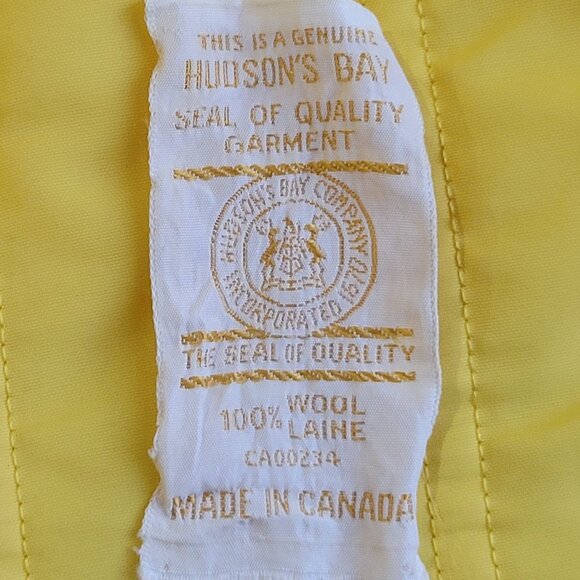 Vintage Hudson's Bay Company Blanket Pea Coat Striped Wool Reversible Jacket - Picture 5 of 9